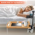 thumbnail image 2 of Bedside Shelf for Bunk Bed - Dorm Bed Shelf with Cup Holder, Night Light Socket, and Hook Versatile Bed Shelf for Dorm Room Essentials, Loft Nightstand, and Dorm Bed Storage Solution Bamboo, 2 of 16