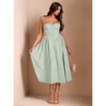 thumbnail image 5 of Mint Green Spaghetti Strap Fit & Flare Midi Dress For Elegant Day To Evening Wear, 5 of 7