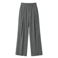 thumbnail image 7 of Bzdzmqm Women's Corduroy Pants Casual High Waisted Trousers with Pockets Elastic Waist Baggy Wide Leg Loose Trousers, Gray S, 7 of 7