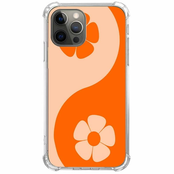 Retro Yin Yang Flower Case for iPhone 14 Pro ,Aesthetic Art Design Pattern TPU Shock Proof Cover Case