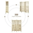 thumbnail image 5 of Hofitlead 4 Panel Carved Room Divider,5.6Ft Wood Folding Screens,for Bedroom Office,Light Brown, 5 of 7