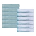 thumbnail image 2 of BNM Cotton Marble and Solid Face Towel Set of 12, Teal, 2 of 7