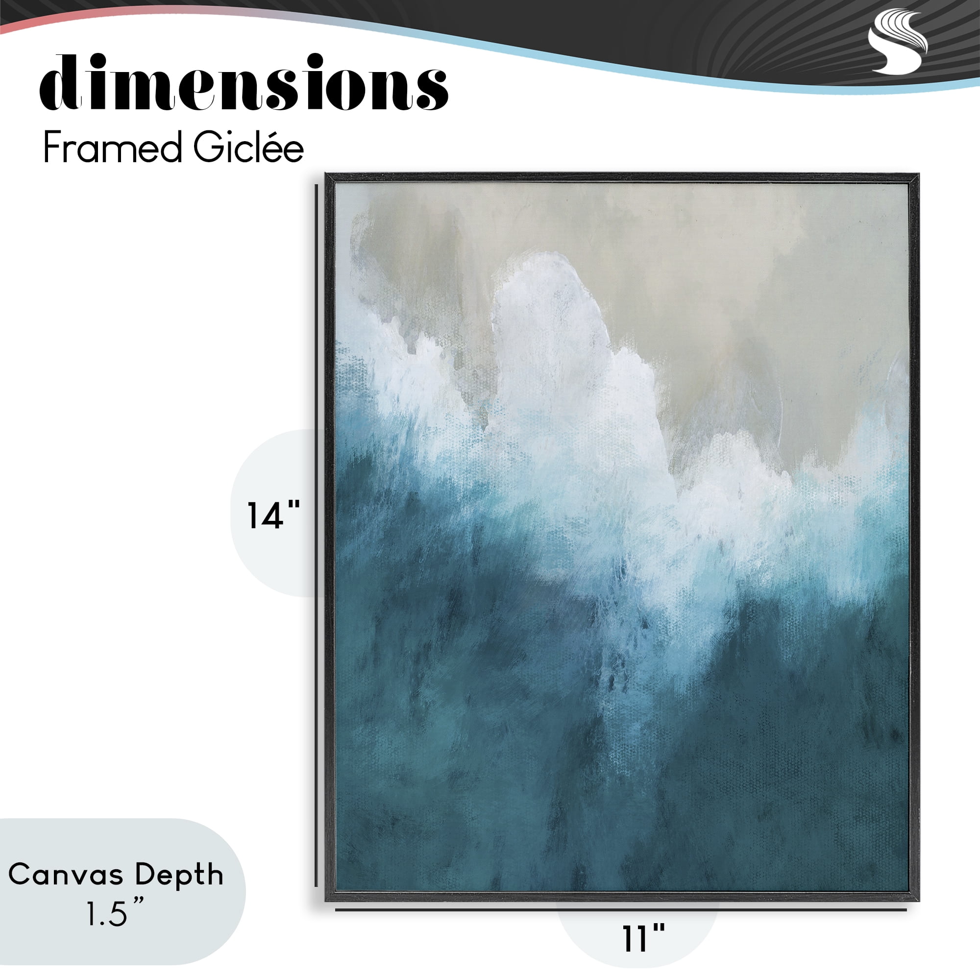 Stupell Industries Aerial Tide Abstraction Black Framed Giclee Art, design by Denise Brown