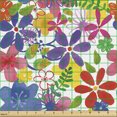 thumbnail image 2 of Spring Fabric by the Yard, Flourishing Blossoms Pattern Lilly Daisy Magnolia Summer Flourishes, Decorative Upholstery Fabric for Chairs & Home Accents, Multicolor by Ambesonne, 2 of 5