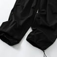 thumbnail image 3 of Diufon Cargo Pants for Women Solid Color Lounge Pants Elastic Waist Trousers with Pockets, 3 of 3