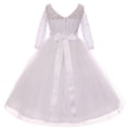 thumbnail image 2 of Big Girls' Dress Lace Top Rhinestones Tulle Communion Party Flower Girl Dress White Size 8 (M37BK2CB), 2 of 4