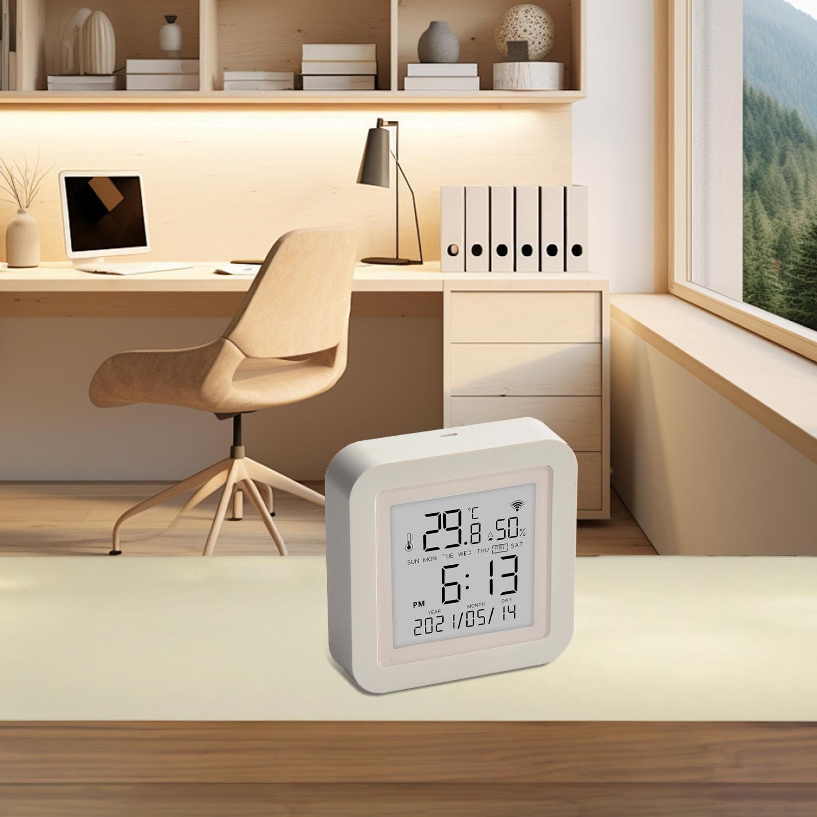 For Tuya Smart WiFi Thermometer Hygrometer Indoor Room Digital TemperatureSensor APP Remote Alarm Work With Alexa- Google- Home