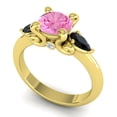 thumbnail image 2 of 2.50 Ct Round Cut Pink Sapphire & Black Onyx Gemstone Unique Ring for Birthday Gift Solid 14K Yellow Gold Size 10 by Diamond-Capitals, 2 of 8