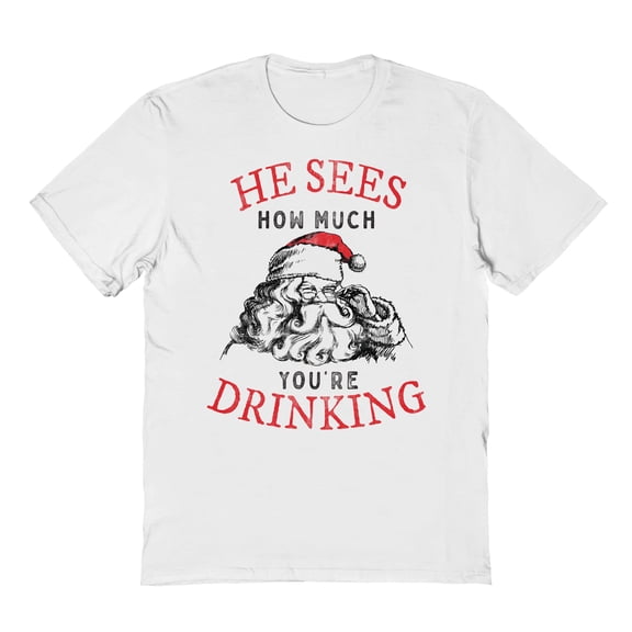Haywood & Main He Sees How Much Graphic White Men's Cotton T-Shirt