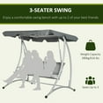 thumbnail image 6 of Outsunny Steel Freestanding Chair Porch Swings with Canopy, Light Gray, 6 of 9