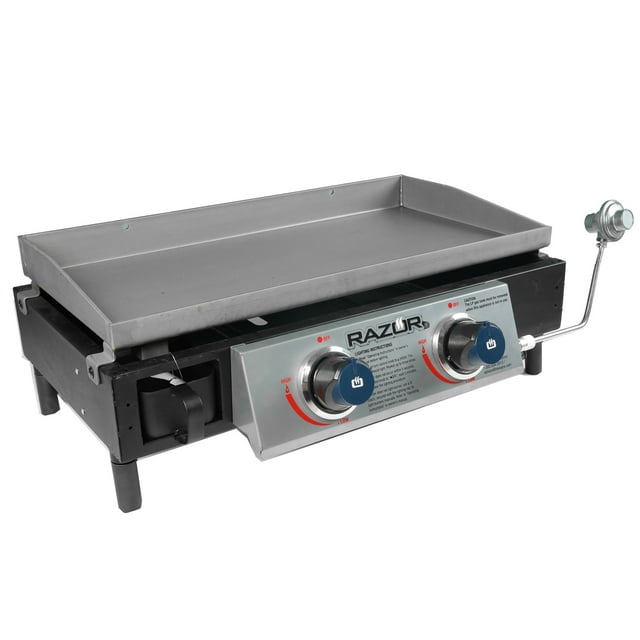 Razor Griddle GGT2130M Gril Portatif au Propane LP à 2 Brûleurs de 25 Pouces, Acier