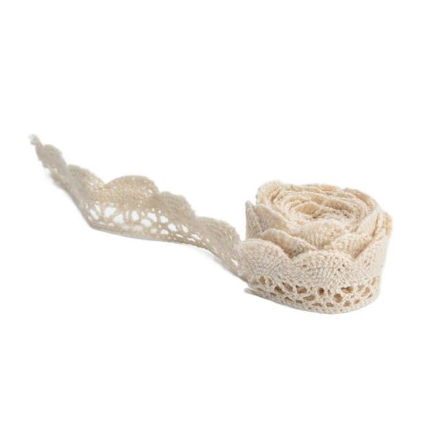 LHCER Lace Ribbon DIY Cotton Net 2cm Width 20 Yards Elegant Fabric Lace Trim for Curtain Clothes Tablecloth Gift Package,Craft Lace Ribbon,Lace Trim