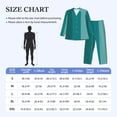 thumbnail image 4 of Naloa Teal Color Men’s Pajamas Set - Long Sleeve Button Down Sleep Shirt and Pajama Bottoms Sleepwear Set-Medium, 4 of 7