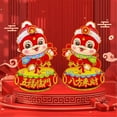 thumbnail image 4 of 2025 Year of the Snake Decorative Door Sticker - Cute Chinese Cartoon Design, Red Plush Cloth Material, Embossed & Hot-Stamped 3D Felt Art, Festive Spring Festival Wall Decoration for Living Room,, 4 of 4