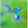 thumbnail image 1 of Hummingbird hand painted ceramic art tile 6x6 inches with easel back, 1 of 1