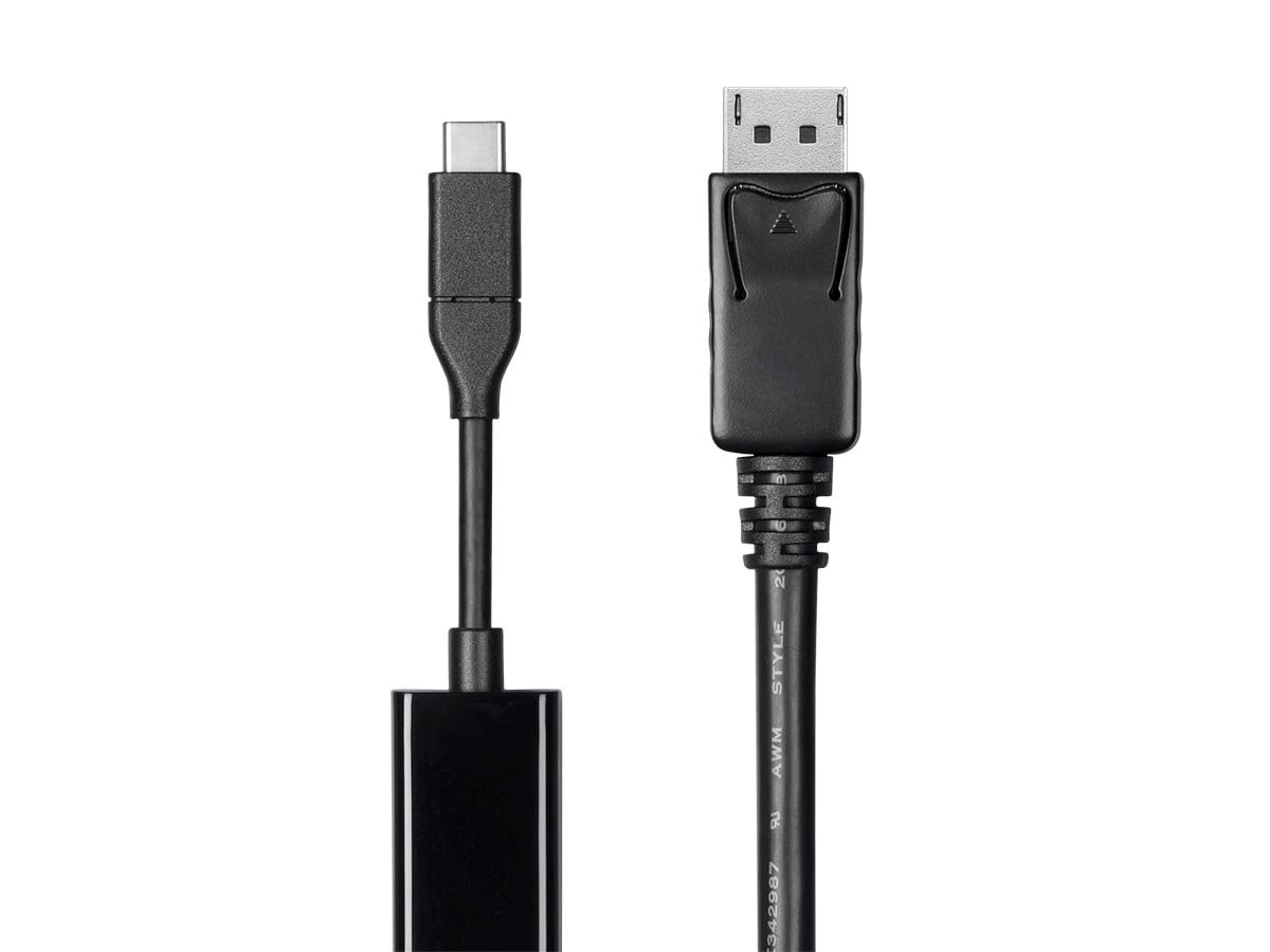 Monoprice USB C to DisplayPort 3.1 Cable - 6 Feet - Black | 5Gbps, Active, 4K@60Hz, Type C, Plug and Play, Mirror or Expand your PC