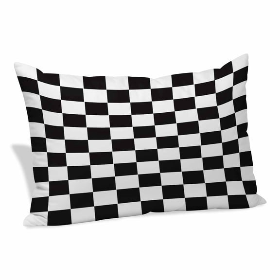 Simple Black White Checkered Pillow Protectors with Zipper Standard Size, Lattice Buffalo Plaid Soft Brushed Breathable Throw Pillow Covers, Pillowcase for Couch Sofa Bedroom Living Room 20"x26"
