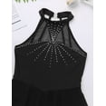 thumbnail image 4 of Yeahdor Girls Sparkly Rhinestones Ballet Dance Costume Mesh Splice Figure Ice Skating Dress Gymnastics Leotard Dance Dress Black 8, 4 of 7