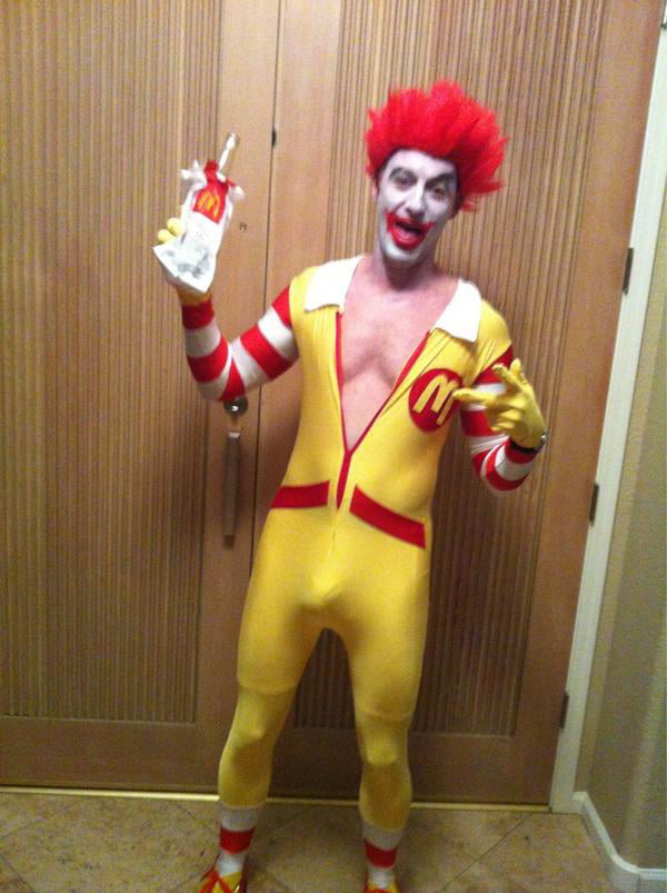 Ronald McDonald Adult Costume Body Suit McDonald's Clown Mens Spandex Cosplay - Walmart.com