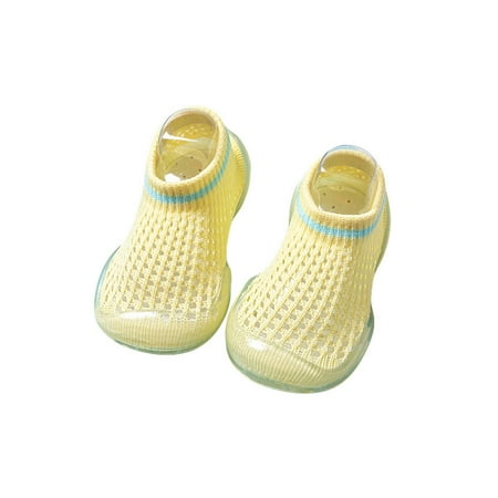 

OVTICZA Girl Boy Elastic Breathable First Walkers Shoes Floor Socks Baby Toddler Summer Non-Slip Slippers Yellow 27