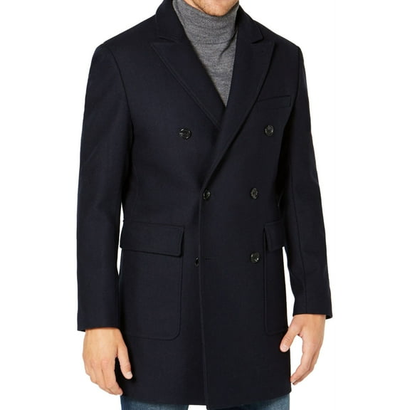 Michael Kors Mens Malone Top Coat, Blue, 42 Long