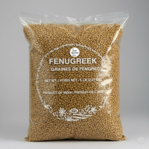 Just Spices - Whole Fenugreek Seeds (Methi Dana) – Indian & Mediterranean Cooking Spice – 1 kg (2.2 lb) – Product of India