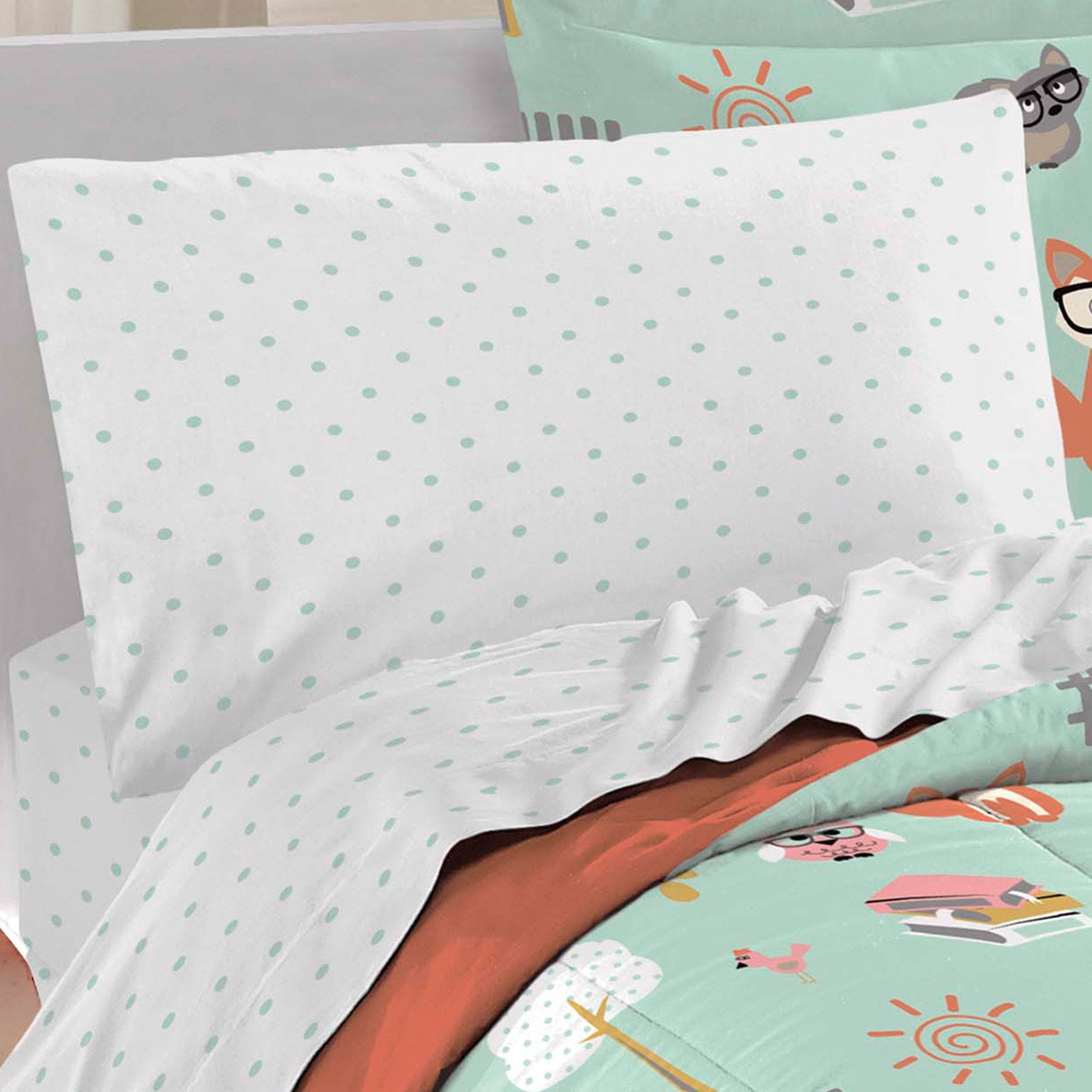 Dream Factory Woodland Friends Bed In A Bag Bedding Set W Reversible Comforter Walmart Com Walmart Com
