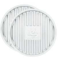 2 Pcs Toilet Plunger Holder Only,White Plunger Tray,Plunger Mat Air Drying Mat for Toilet Plunger,Plunger Holder Catches Drips