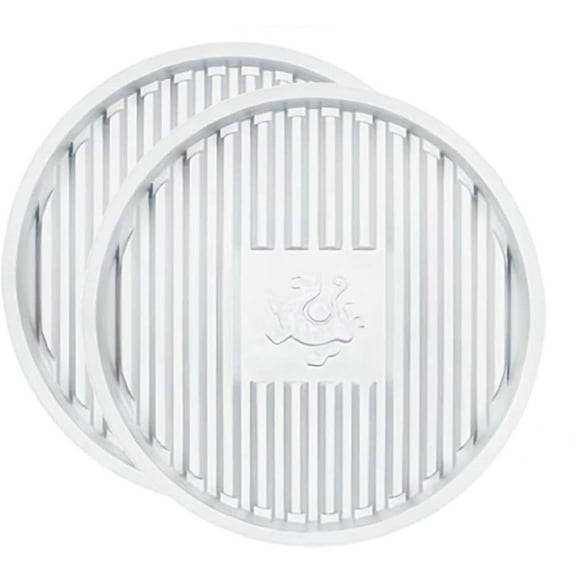 2 Pcs Toilet Plunger Holder Only,White Plunger Tray,Plunger Mat Air Drying Mat for Toilet Plunger,Plunger Holder Catches Drips