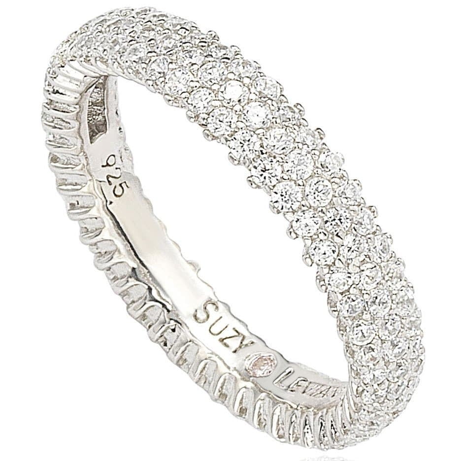 925 Sterling Silver Micro Pave CZ Big Eternity Ring White Cubic ZIrconia 