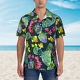 thumbnail image 4 of Bixox Men's Hawaiian Shirts Men's Watercolor Cactuses Print Short-Sleeve Shirt-Large, 4 of 8