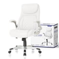 thumbnail image 1 of NOUHAUS +Posture Ergonomic PU Leather Office Chair. Click5 Lumbar Support with FlipAdjust Armrests. Modern Executive Chair and Computer Desk Chair (White), 1 of 15