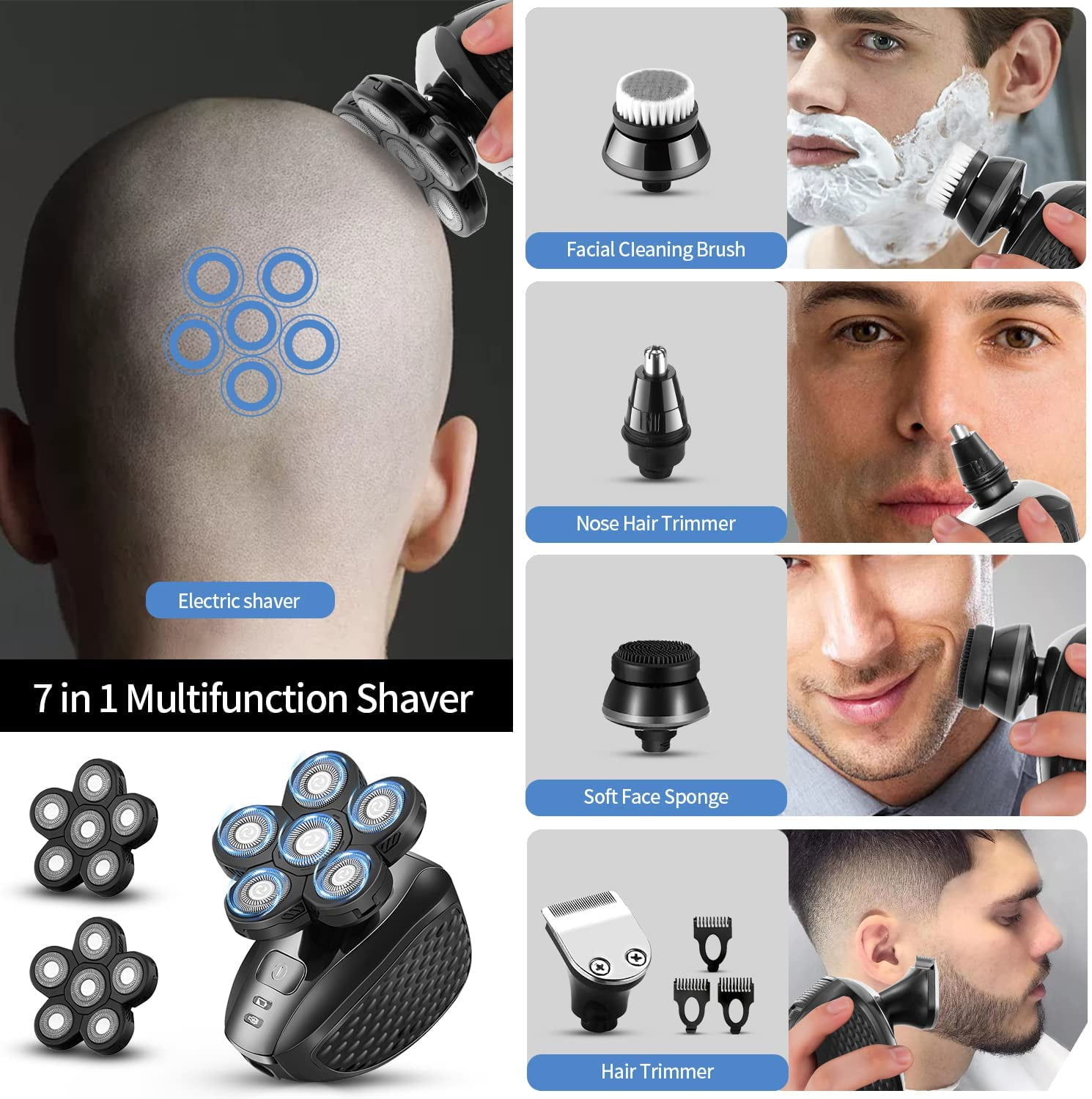 Buy COCOBELA 6 Head Shavers For Bald Men,Electric Shaver & Grooming Kit