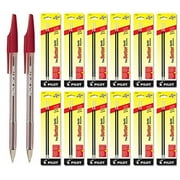 Pilot The Better Ballpoint Stick Pens, Fine Point Red Ink 2 Pens & 24 Refills
