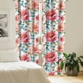 thumbnail image 2 of Ambesonne Retro Floral Curtains, Flowers Nature Exotic, Pair of 28"x95", Pale Ruby Cadet Blue, 2 of 5