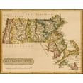 thumbnail image 2 of Vintage Maps 24x20 White Modern Wood Framed Museum Art Print Titled - Massachusetts 1817, 2 of 4