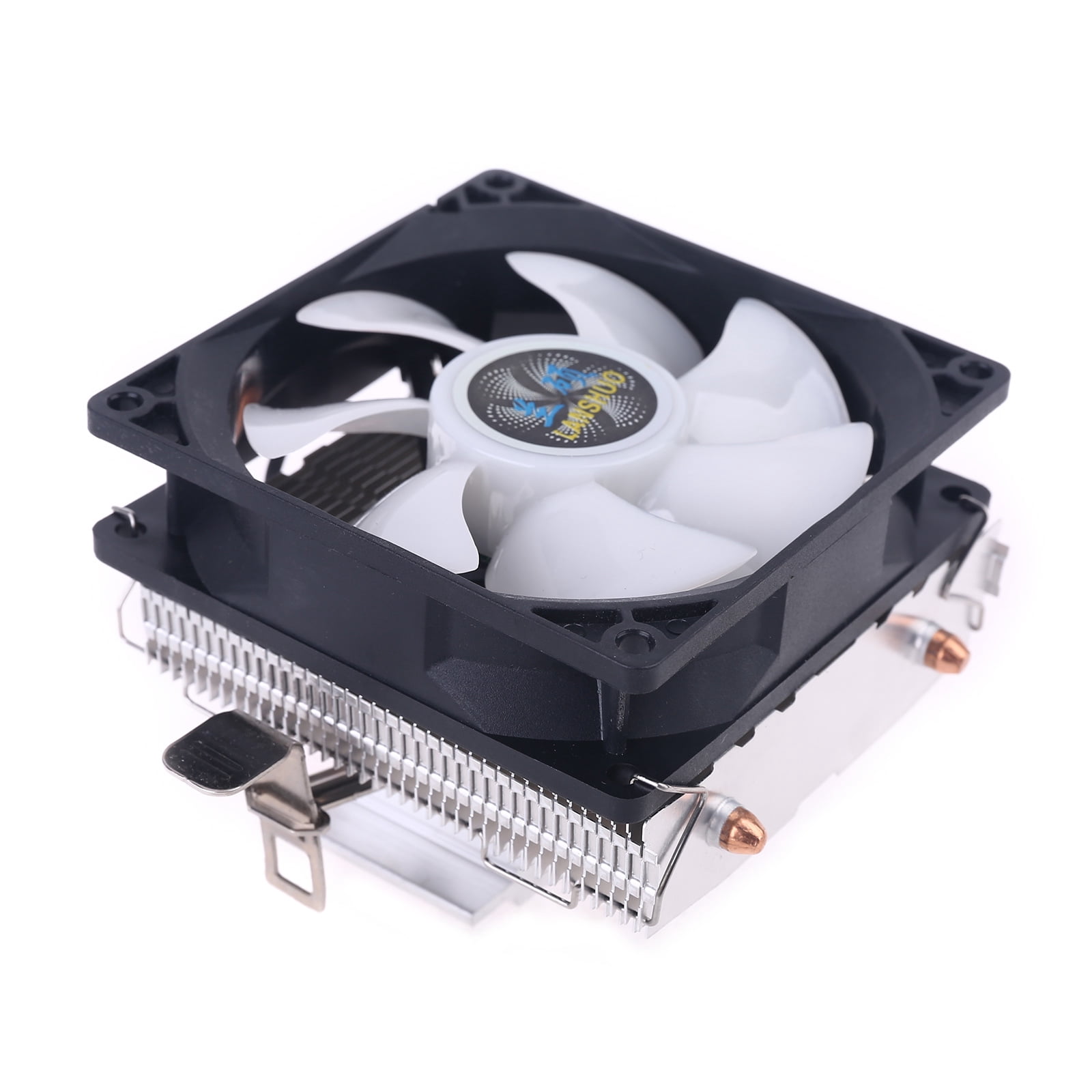 Drrntien Silent CPU Cooler LGA/2011/115X/775 3 Pin PC Cooling Radiator 2 Copper Tubes 5 Colors LED Cooling Fan