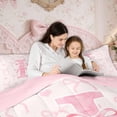 thumbnail image 6 of Erosebridal Initial I Letter Bed in a Bag Twin size, Cute Bowknot Bed Set, Cartoon Love Decor, Reversible 7pcs, 6 of 8