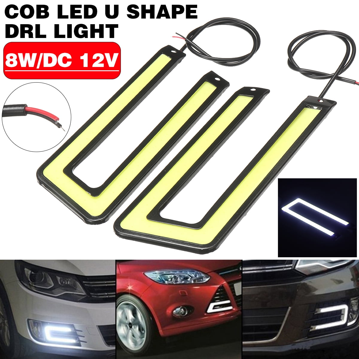 U-Shape COB DRL Cob Led Light Leds Waterproof Daytime Running Light DRL Lights U-Shape COB DRL Cob Led Light Leds Waterproof Daytime Running Light DRL Lights
