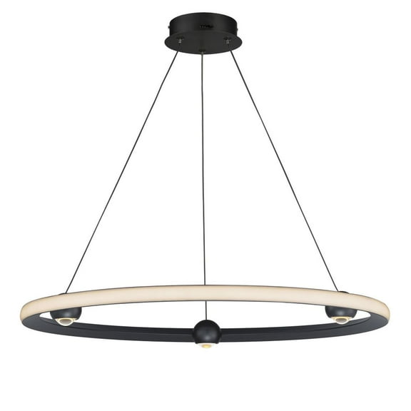 E23513-BK-ET2 Lighting-Nodes - 40W 1 LED CCT Select Ring Pendant-2.75 Inches Tall and 32 Inches Wide-Black Finish