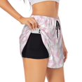 thumbnail image 2 of Disketp Cute Rabbit Print Women's Shorts Workout Shorts for Athletic Gym Running Shorts with Phone Pockets Large, 2 of 8