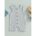 thumbnail image 2 of Bagilaanoe Newborn Baby Girl Boys Summer Jumpsuit Striped Sleeveless Bodysuit 6M 12M 18M 24M Infant Casual One Piece Romper, 2 of 8