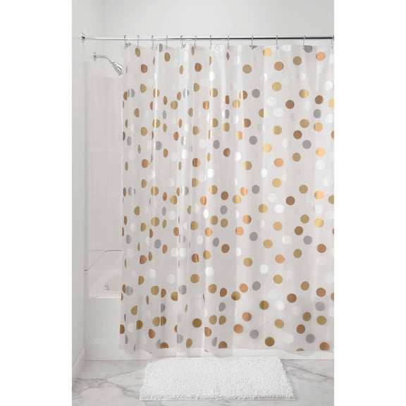 InterDesign Gilly Dot PEVA Decorative Shower Curtain, 72" x 72"