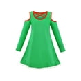 thumbnail image 2 of Girls Dress Off Shoulder Christmas Reindeer Pompom Hi-lo Long Sleeve 4 Years, 2 of 5