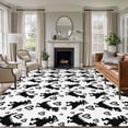 thumbnail image 2 of Black Dinosaur Large Area Rugs 5x8 ft Pixel Art Style Cartoon Animals Heart Farmhouse Washable Rug Non Slip Indoor Carpet Absorbent Floor Mat for Living Room Bedroom Dining Room, 2 of 9