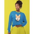 thumbnail image 2 of Stay Cute Happy Corgi Dog Sweatshirt Women -Image by Shutterstock, Female x-Large, 2 of 4