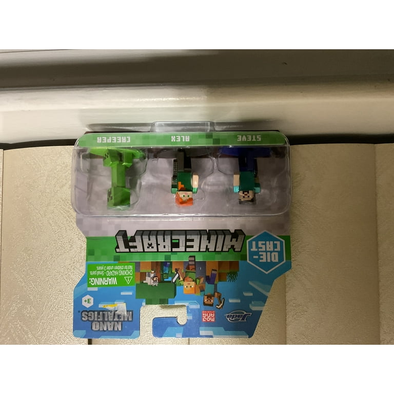 3pc MINECRAFT (2024) Nano Metalfigs: Steve/Alex/Creeper Die Cast