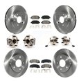 thumbnail image 1 of Transit Auto Front Rear Hub Bearings Assembly Disc Brake Rotors and Semi-Metallic Pads Kit (10Pc) for Car Chevrolet Impala Limited - Left Right Side (Driver Passenger) KBB-109626, 1 of 11