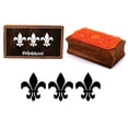 thumbnail image 1 of Printtoo Fleur De Lis Design Rectangular Wooden Rubber Stamp Block Scrap-Booking, 1 of 2