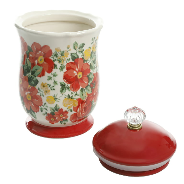 The Pioneer Woman Pioneer Vintage Floral Canister w/Acrylic Knob : Home &  Kitchen 